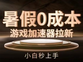 暑假游戏加速器0成本拉新攻略：小白秒上手，无需投资轻松赚钱-54创业网