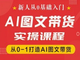 0基础入门抖音AI图文带货：新手实操课程，从0-1打造爆款AI带货图文-54创业网