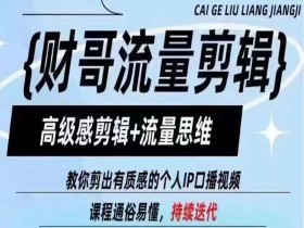 高级感剪辑技巧：财哥教你剪出爆款个人IP口播视频（流量思维+质感）-54创业网