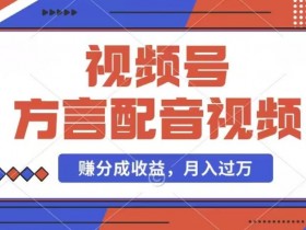 方言配音视频赚钱：视频号分成计划+千粉号变现，每月多赚几千块【揭秘】-54创业网