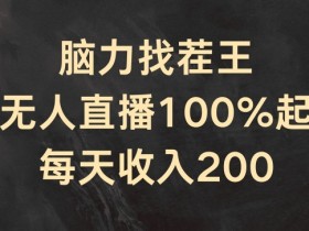 脑力找茬王半无人直播：100%起号日赚200+，揭秘轻松赚钱秘诀-54创业网
