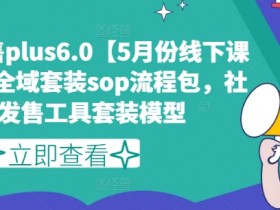 5月线下课录音：私域发售Plus6.0实战技巧+全域SOP流程包，社群营销工具套装-54创业网
