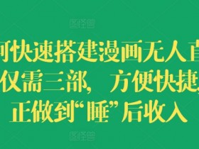 3步搭建漫画无人直播间：睡后收入秘籍，轻松赚快钱！-54创业网