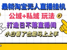 淘宝无人直播教程：公域私域日不落玩法，新手3分钟速成赚钱秘籍-54创业网