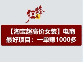 淘宝高价女装暴利项目：电商最赚钱赛道，一单利润1000+-54创业网