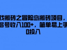 冒险岛搬砖赚钱攻略：0投入多号日赚100+，新手必看教学-54创业网