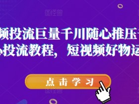 短视频投流教程：巨量千川随心推压千展核心技巧，好物运营必学-54创业网