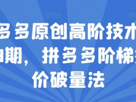 拼多多阶梯提价破量法：原创高阶技术第38期实操教程-54创业网