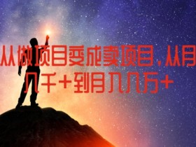 从做项目到卖项目：揭秘如何月入几万，告别几千收入-54创业网
