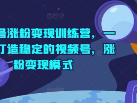 视频号涨粉变现训练营：0基础打造稳定涨粉变现模式-54创业网