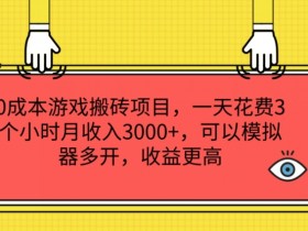 0成本游戏搬砖项目：3小时日赚100+ 模拟器多开月入3K攻略-54创业网