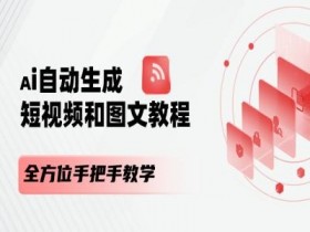 AI短视频制作教程：AI自动生成视频图文课程，手把手教学-54创业网