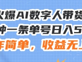AI数字人带货教程：3分钟单号日赚500+，24年最新玩法揭秘-54创业网