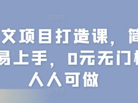0元无门槛图文项目打造课：简单易上手，人人可做副业赚钱-54创业网
