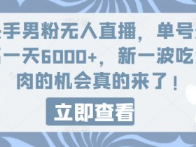 快手男粉无人直播日赚6000+：新风口暴利赚钱机会别错过！-54创业网