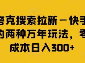 快手零成本日入300+：夸克搜索拉新2种万年玩法-54创业网