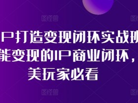 医美IP变现实战班：3步打造商业闭环，轻松赚钱攻略-54创业网
