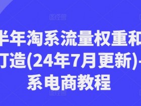 2024下半年淘系电商爆款打造秘籍：7月最新流量权重优化技巧-54创业网