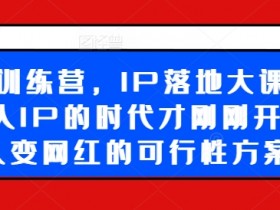 素人变网红：超级IP训练营教你个人IP落地实战方案-54创业网