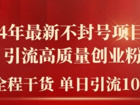 2024不封号引流秘籍：单日100+高质量创业粉实战拆解，全程干货揭秘-54创业网