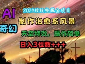 2024短视频赚钱项目：AI治愈风景+奇幻天空特效，简单操作日赚300+-54创业网