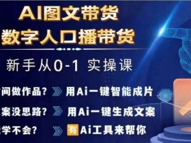 AI图文带货+数字人口播带货课程：0基础到精通的实操指南-54创业网