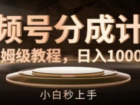 视频号分成计划教程：日入1K保姆级攻略，新手3步轻松赚钱-54创业网