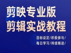 剪映专业版剪辑教程：目标设定+每日学习+实战技巧提升-54创业网