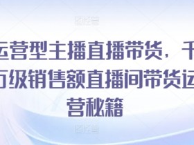 千万级销售额直播带货秘籍：运营型主播必学的带货技巧-54创业网