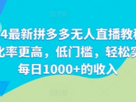 2024拼多多无人直播教程：高转化低门槛，轻松日赚1000+-54创业网
