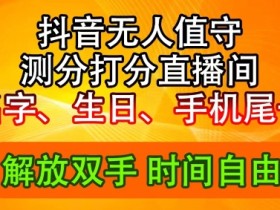 2024抖音音浪赚钱新玩法：生日尾号打分无人直播日赚2500+揭秘-54创业网