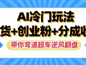 AI冷门玩法：带货创业粉分成收益，揭秘弯道超车逆风翻盘技巧-54创业网