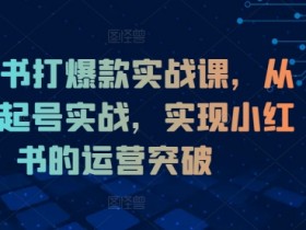 小红书运营课：0-1打爆款起号实战，7天快速涨粉变现秘籍-54创业网