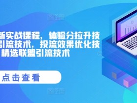 抖音小店实战课程：体验分拉升+商品卡引流+投流优化+精选联盟技术-54创业网