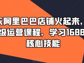 90天打造爆款阿里巴巴店铺：1688高级运营课程，掌握核心运营技能-54创业网