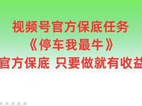视频号赚钱秘籍：停车我最牛官方保底任务，做就有收益！-54创业网
