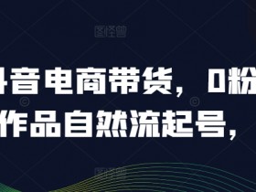 0粉0作品抖音电商带货：20万人热销课程揭秘，自然流起号经验分享-54创业网