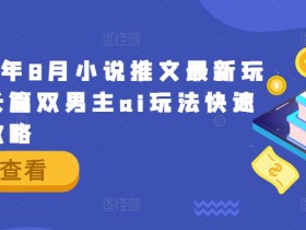 2024年8月双男主小说推文AI玩法：长篇创作快速入门攻略-54创业网