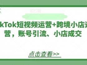 TikTok短视频运营技巧：跨境小店引流成交秘籍，轻松提升账号转化-54创业网