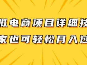 兼职全职都能做的虚拟电商项目：单账号日赚300+实操拆解-54创业网