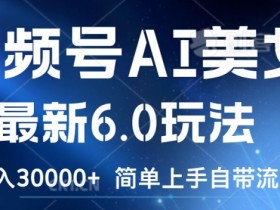 视频号AI美女6.0玩法：简单3步引流变现，轻松月入3万实战教程-54创业网