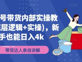 视频号带货赚钱秘籍：底层逻辑+实操教学，新手日入4000+-54创业网