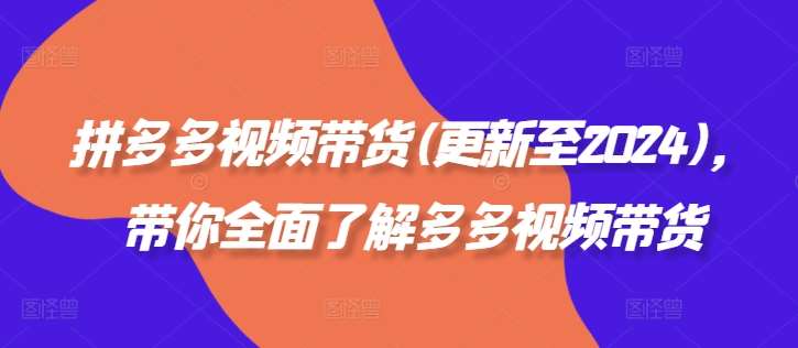 2024拼多多视频带货最新攻略：全面掌握多多视频带货技巧-54创业网