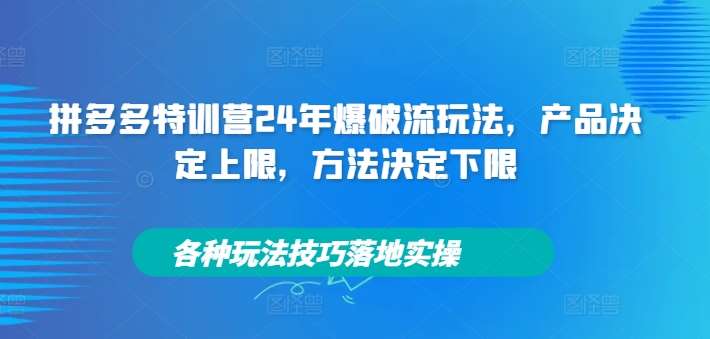 2024拼多多爆破流玩法特训营：产品+技巧实操，引爆销量上限-54创业网