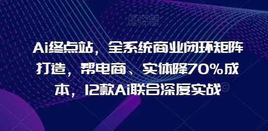 AI电商实战：12款AI工具降70%成本，实体店全系统闭环矩阵教程【0906更新】-54创业网