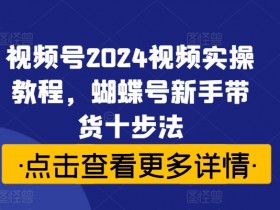 2024视频号带货教程：蝴蝶号新手10步实操指南-54创业网