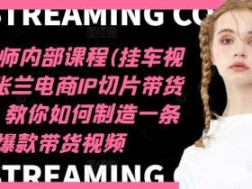 张兰电商IP切片带货培训：12月更新爆款视频剪辑课，挂车视频制作技巧-54创业网
