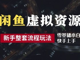 2024闲鱼虚拟资源赚钱攻略：养号出单全流程，多管道收益日入300+-54创业网