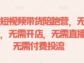 抖音短视频带货陪跑营：0基础0囤货0直播0投流，轻松赚钱-54创业网