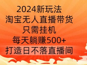 2024淘宝无人直播带货新玩法：自动运行躺赚500+，揭秘日不落直播间-54创业网
